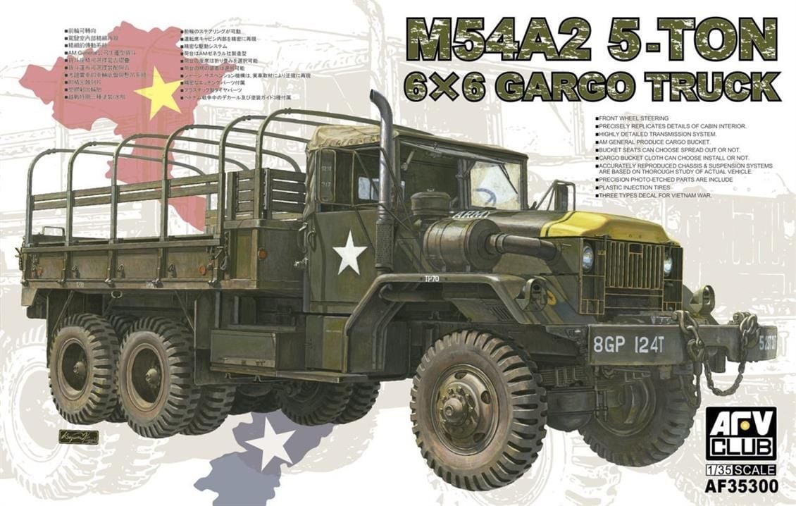 AFV Club AF35300 1/35 M54A2 5-Tpm 6X6 Cargo Truck Askeri Kamyon Demonte Plastik Maketi