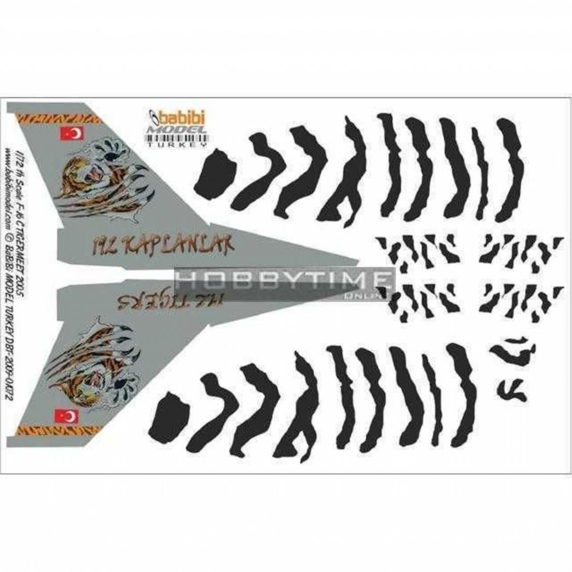 Babibi DBT01072 1/72 F-16C, Tigermeet 2005, Dekal Çıkartma