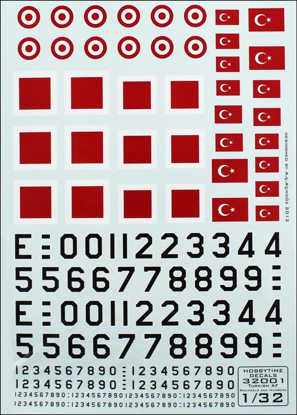 32001 1/32 TÜRK FORSLARI DECALS-1/32 TURKISH STREA