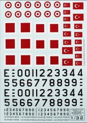 32001 1/32 TÜRK FORSLARI DECALS-1/32 TURKISH STREA