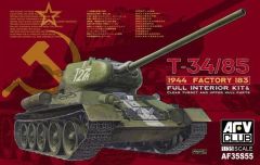 AFV Club AF35S55 1/35 T-34/85 1944 Factory 183 with Transparent Turret, Tank Demonte Plastik Maketi