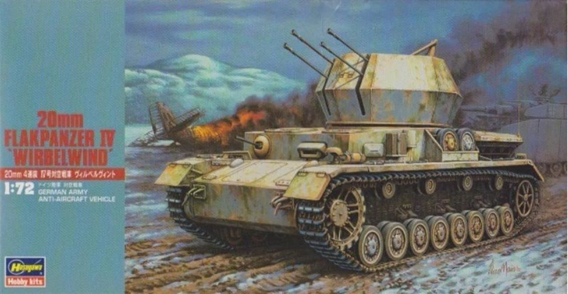 Hasegawa MT48 31148 1/72 Ölçek 20mm Flakpanzer IV (Wirbelwind) Savaş Uçaksavar Plastik Model Kiti