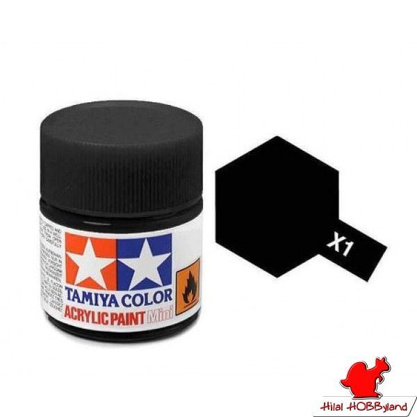 Acrylic Mini X-1 Black Boya 10ml. (Parlak Siyah)