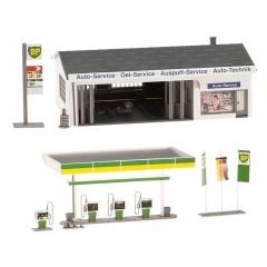 Faller 130345 1/87 BP Benzin İstasyonu ve Servisi Demonte Plastik Maketi