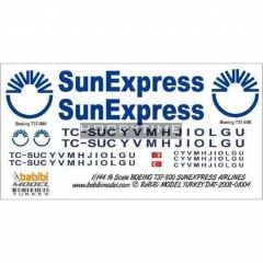 Babibi DAT01004 1/144 Sun Express, Boeing 737-800, Dekal Çıkartma