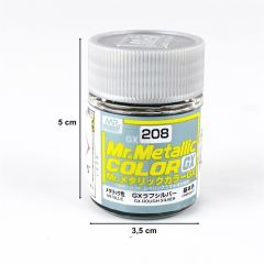 Gunze GX208 18 ml. Metallic Rough Silver, Mr.color Serisi Model Boyası