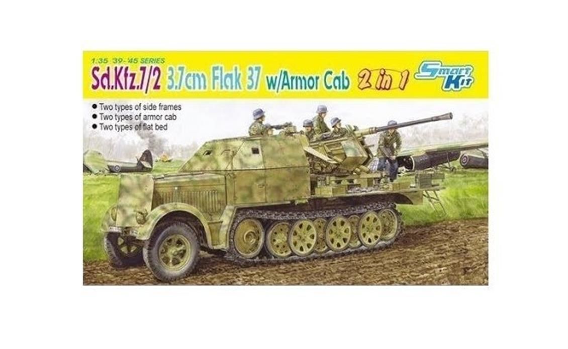 Dragon 6542 1/35 Ölçek Sd.Kfz.7/2 3.7cm FlaK 37 Uçaksavar Kamyonu Plastik Model Kiti