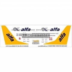 Babibi DAT01028 1/144 Air Alfa, Boeing 737-400, Dekal Çıkartma
