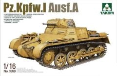 Takom 1008 1/16 Alman Hafif Tankı Panzer I Versiyon A Demonte Plastik Tank Maketi