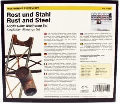 Vallejo 70150 9x17 ml. Efekt Seti, Rust, Steel ve 2 Fırça, Model Color Serisi Model Boyası Seti