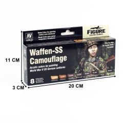 Vallejo 70180 8x17 ml. Waffen SS Camouflage by Jaume Ortiz, Model Color Serisi Model Boyası Seti