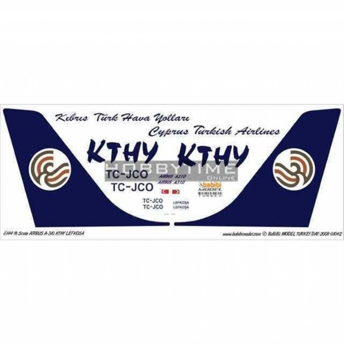 Babibi DAT01042 1/144 Kthy, Airbus A310, Lefkoşa, Dekal Çıkartma