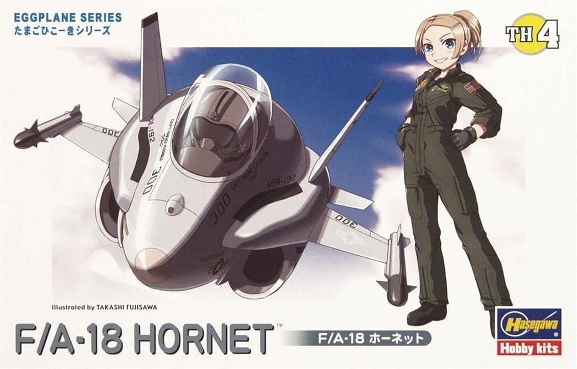 Hasegawa TH4 60104 F/A-18 Hornet Savaş Uçağı (Eggplane Serisi) Plastik Model Kiti