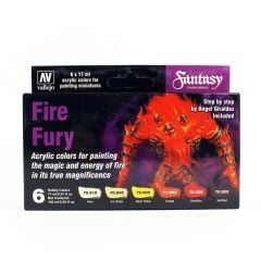 Vallejo 70243 6x17 ml. Fire Fury by Angel Giraldez, Model Color Serisi Model Boyası Seti