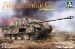 Takom 2125 1/35 Alman Tank Avcısı Jagdpanther İlk Dönem Versiyonu Zimmerit ve İç Detaylı Demonte Plastik Tank Maketi