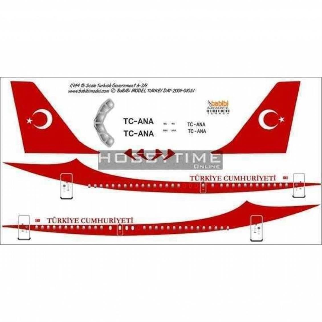 Babibi DAT01051 1/144 TC Ana, Airbus A319, Resmi Uçak, Dekal Çıkartma
