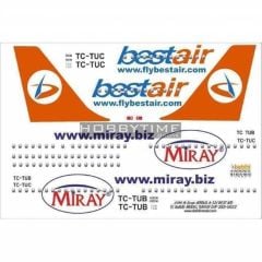 Babibi DAT01052 1/144 Best Air, Airbus A321, Dekal Çıkartma