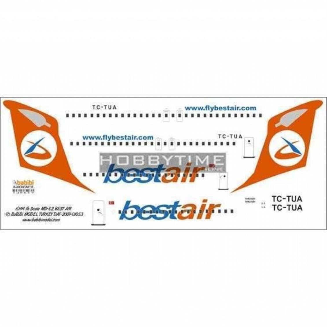 Babibi DAT01053 1/144 Best Air, MD-82, Dekal Çıkartma