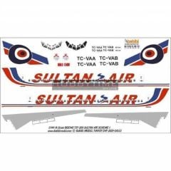 Babibi DAT01055 1/144 Sultan Air, Boeing 737-200, Dekal Çıkartma