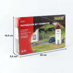 Faller 120241 1/87 Trafo Binası ve Direkleri Demonte Plastik Maketi
