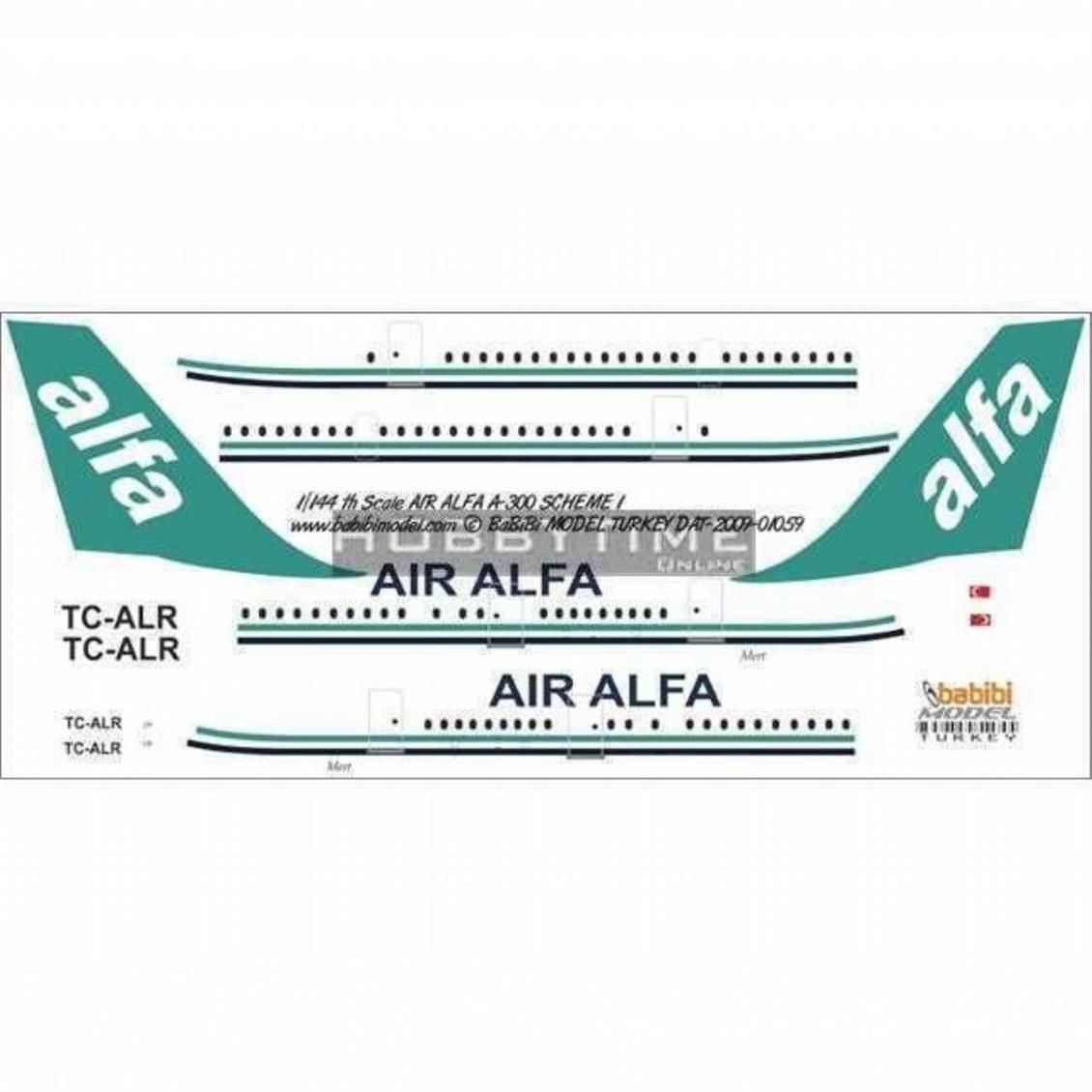 Babibi DAT01059 1/144 Air Alfa, Airbus A300, Şema-1, Dekal Çıkartma