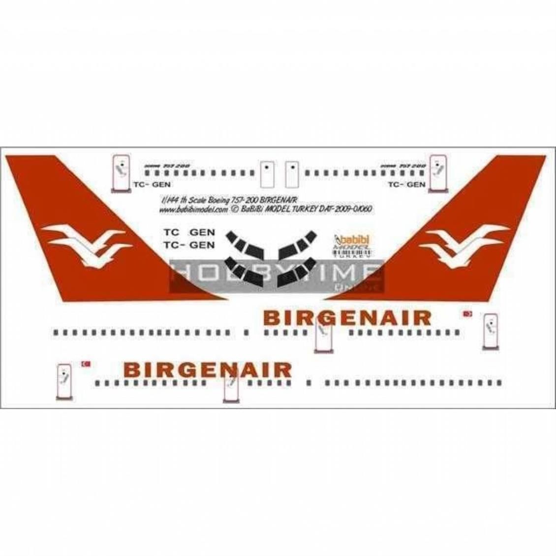 Babibi DAT01060 1/144 Birgen Air, Boeing 757-200, Dekal Çıkartma