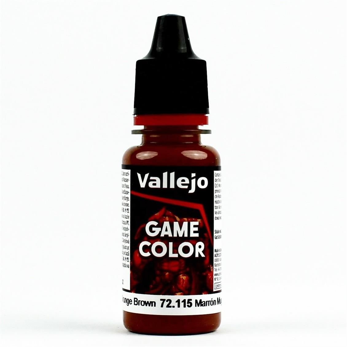Vallejo 72115 18 ml. Grunge Brown, Game Color Serisi Model Boyası