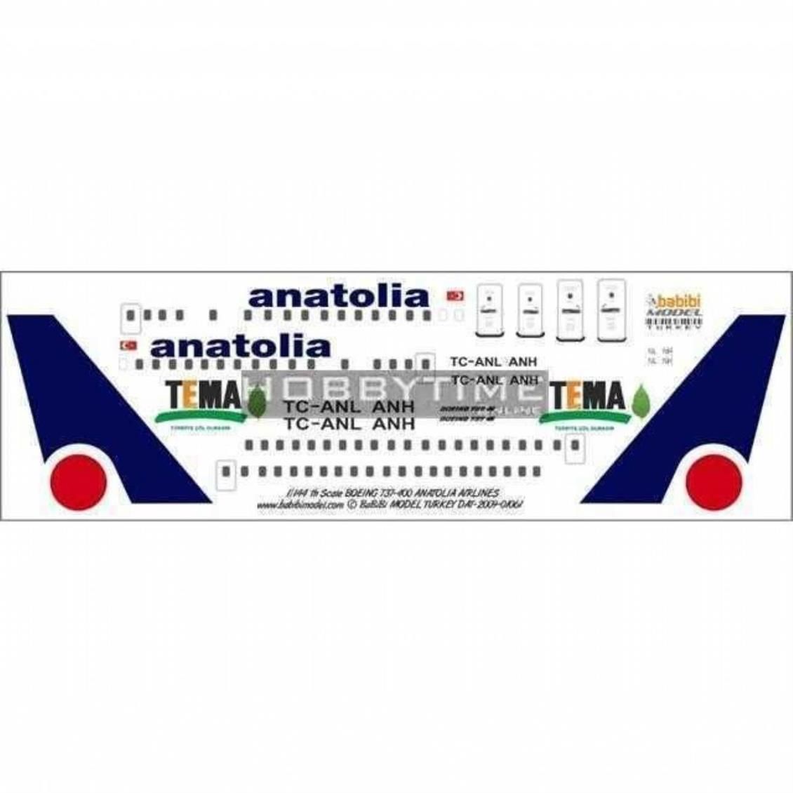 Babibi DAT01061 1/144 Anatolia Air, Boeing 737-400, Dekal Çıkartma