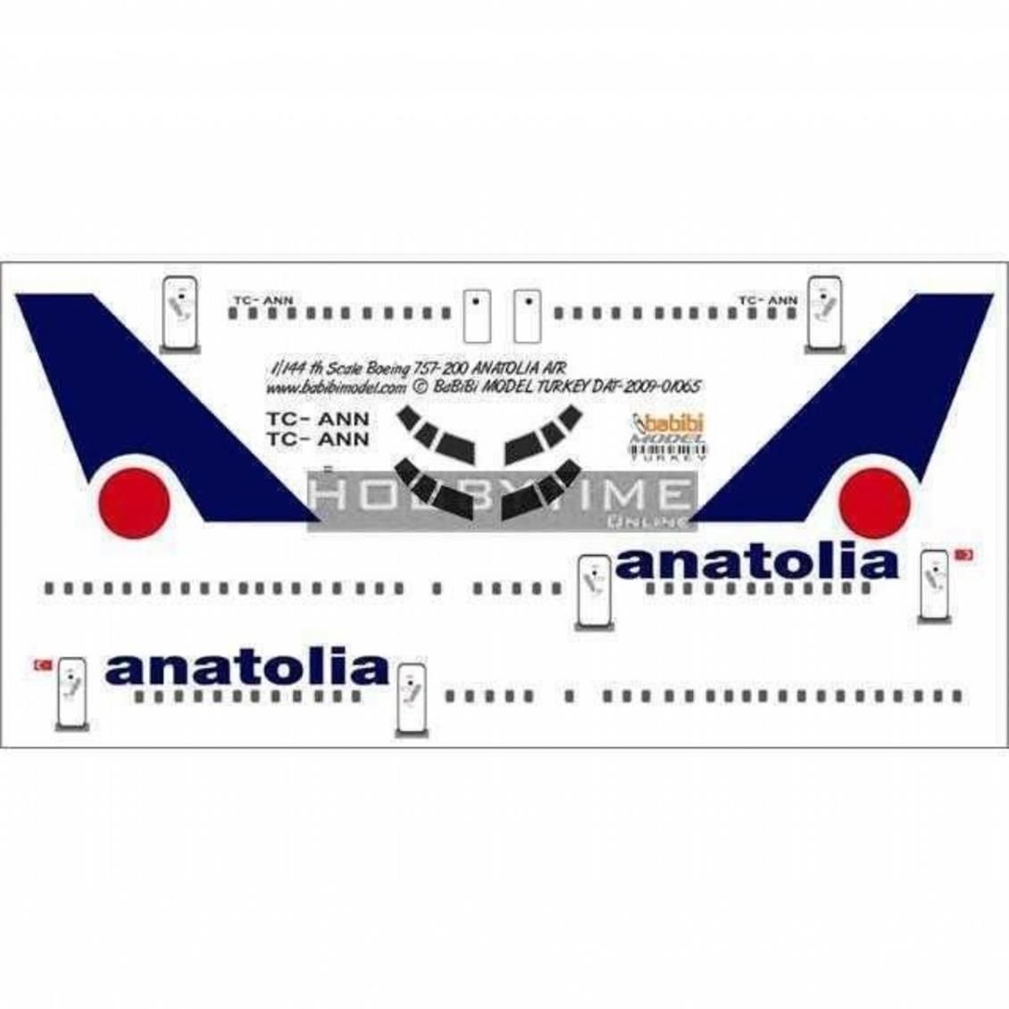 Babibi DAT01065 1/144 Air Anatolia, Boeing 757-200, Dekal Çıkartma