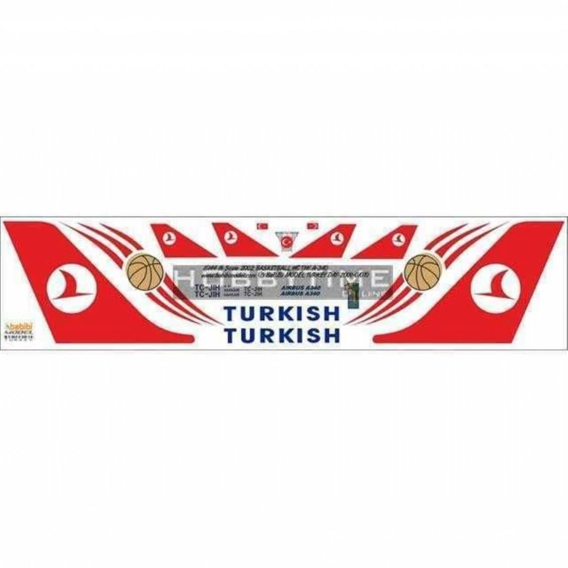 Babibi DAT01070 1/144 Thy, Airbus A340, 2002 Basketball Wc, Dekal Çıkartma