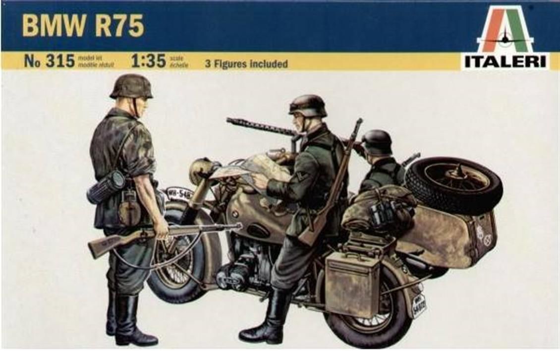 Italeri 0315S 1/35 Bmw R75 Sepetli Motosiklet Demonte Plastik Maketi
