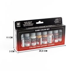 Vallejo 72303 8x17 ml. Metallic Colors, Game Color Serisi Model Boyası Seti