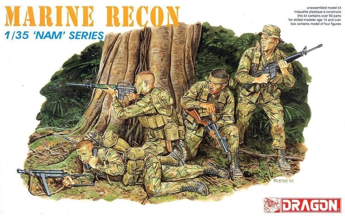 Dragon 3313 1/35 ABD Deniz Kuvvetleri Keşif Taburu Asker Figür Maket Seti