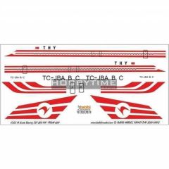 Babibi DAT01092 1/125 Thy, Boeing  727-200, From Usa, Dekal Çıkartma