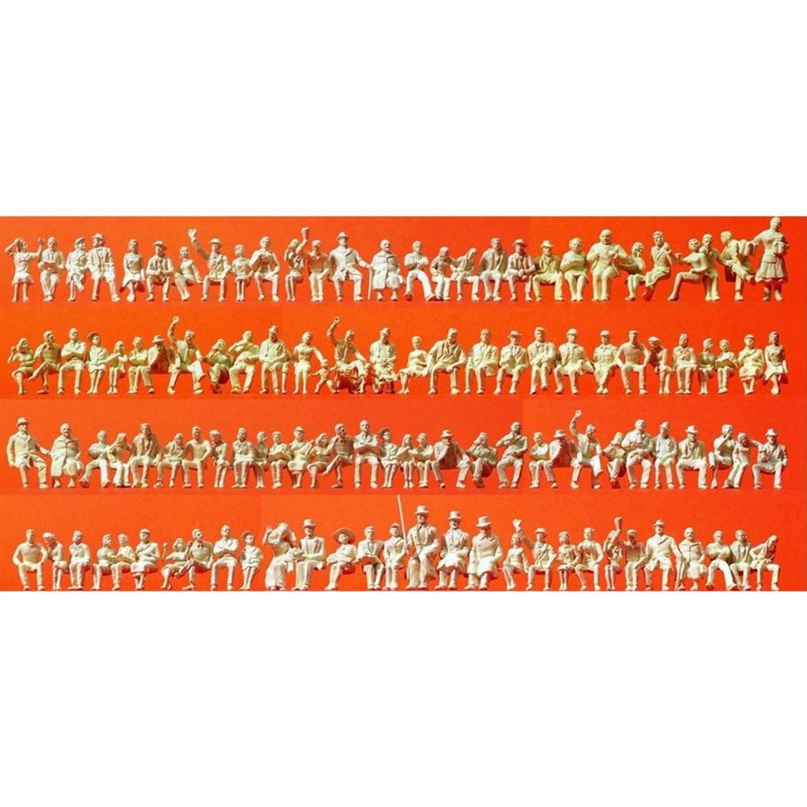 Preiser 16328 1/87 Ölçek oturan insanlar - boyasız, 120 adet Figürleri