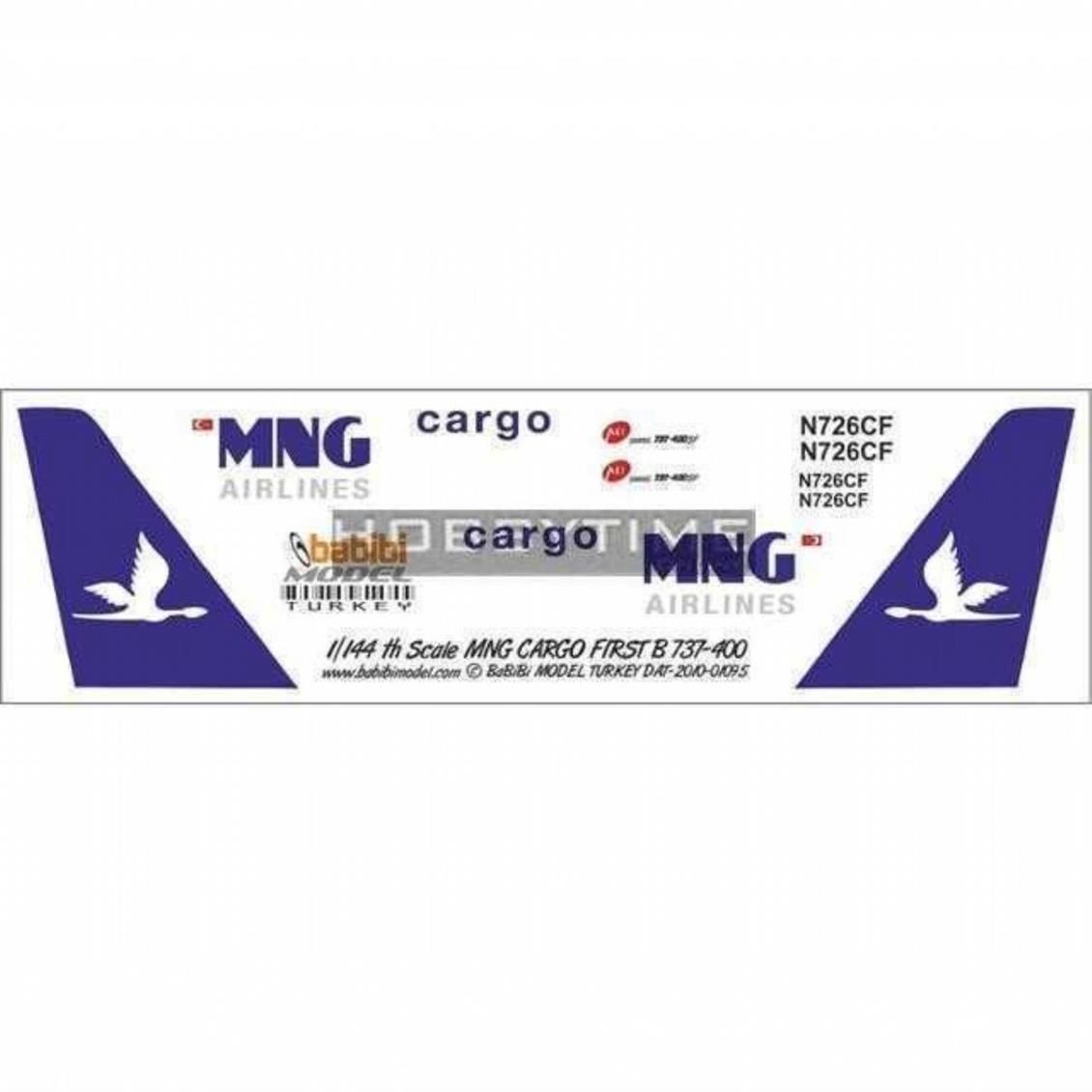 Babibi DAT01095 1/144 Mng Cargo, 737-400, Dekal Çıkartma