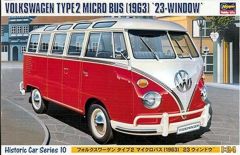 Hasegawa HC10 21210 1/24 Ölçek Volkswagen Type 2 Micro Bus (1963) 23-Window Minibüs Plastik Model Kiti