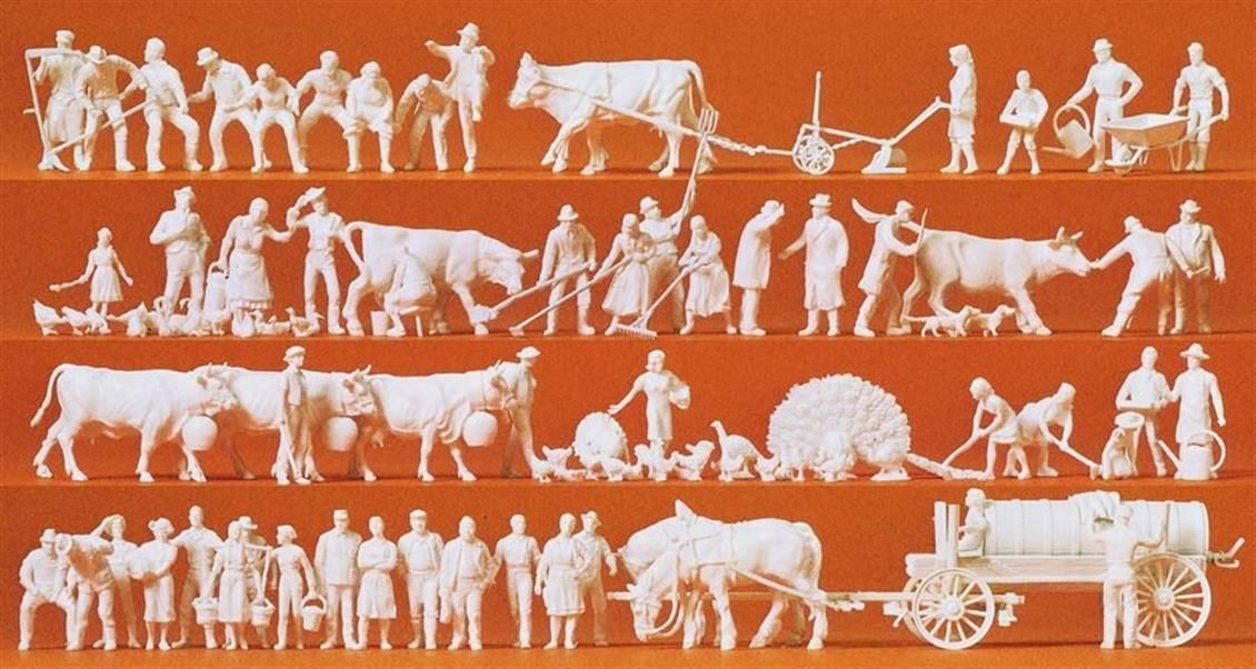 Preiser 16354 1/87 Ölçek kasaba figür ve eşyaları - boyasız 52 a Figürleri