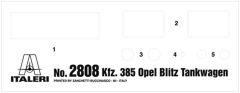 Italeri 2808S 1/48 Opel Blitz Tankwagen Kfz. 385 Askeri Tanker Demonte Plastik Maketi