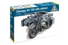 Italeri 7406S 1/9 Zundapp KS 750 Sepetli Askeri Motosiklet Demonte Plastik Maketi