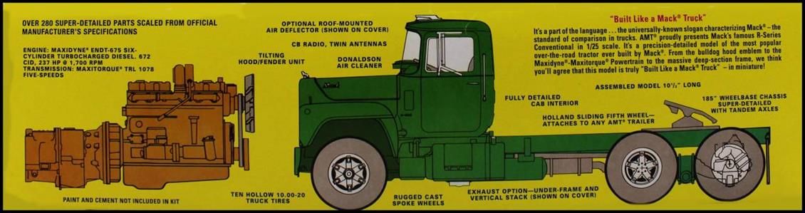 AMT, AMT 1039 1/25 Mack R685ST Semi Tractor Tır Çekici Demonte Plastik ...