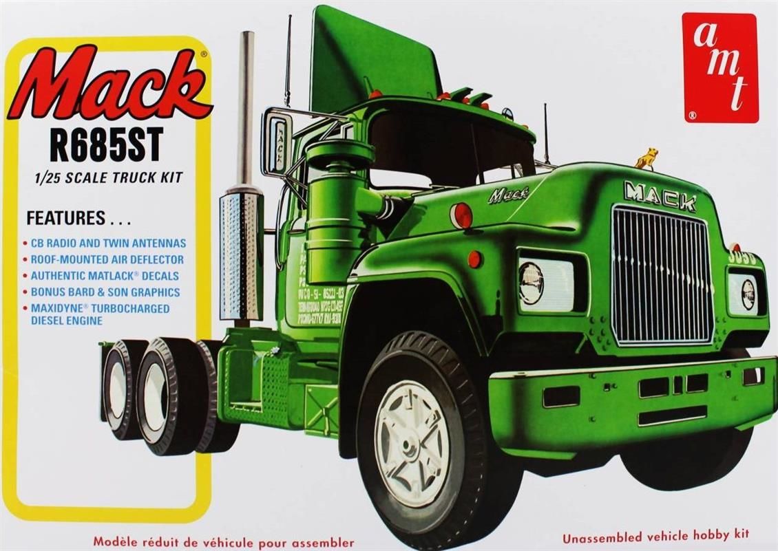 AMT 1039 1/25 Mack R685ST Semi Tractor Tır Çekici Demonte Plastik Maketi