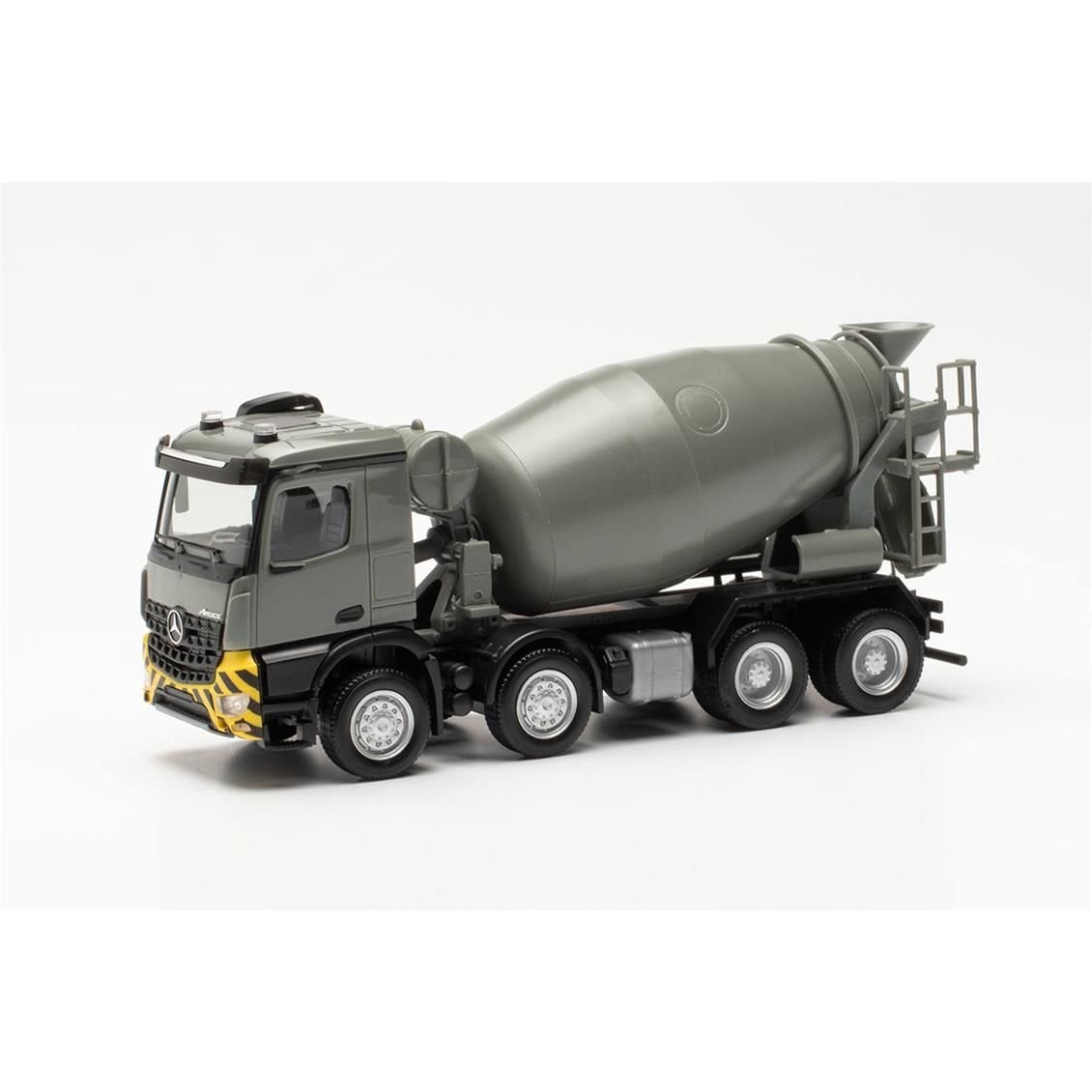 Herpa 316187 1/87 Ölçek Mercedes-Benz Arocs M Beton Mikseri, Gri/Sarı, Sergilemeye Hazır Model Araç