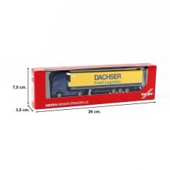 Herpa 316019 1/87 Ölçek Volvo FH Gl. XL 2020 Soğutucu Dorseli TIR (Dachser), Sergilemeye Hazır Model Araç