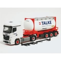 Herpa 316002 1/87 Ölçek Mercedes-Benz Actros, Tanker Konteynerli TIR (Talke), Sergilemeye Hazır Model Araç