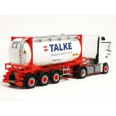 Herpa 316002 1/87 Ölçek Mercedes-Benz Actros, Tanker Konteynerli TIR (Talke), Sergilemeye Hazır Model Araç