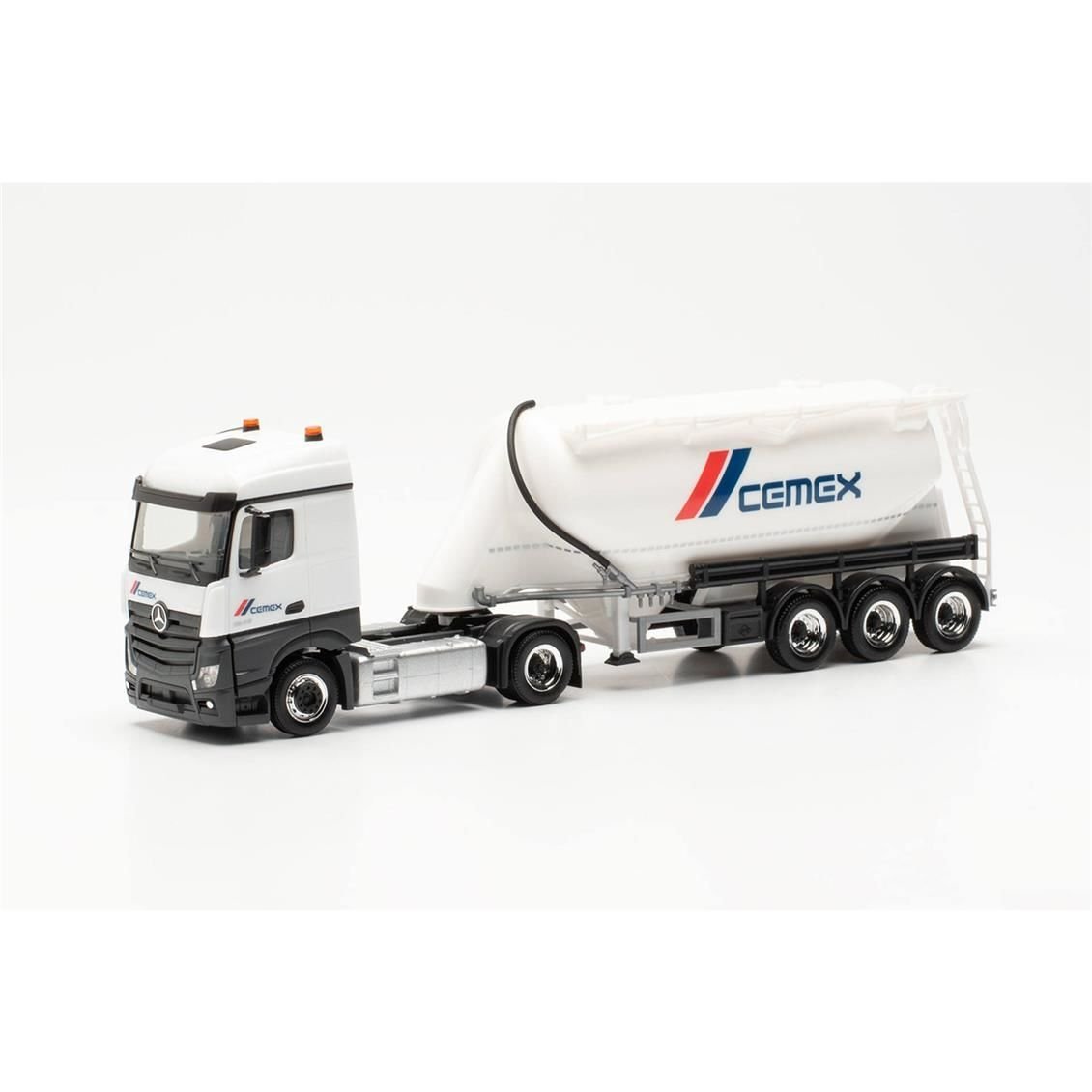 Herpa 315975 1/87 Ölçek Mercedes-Benz Actros, Çimento Silo Dorseli TIR (Cemex), Sergilemeye Hazır Model Araç