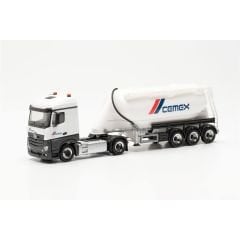 Herpa 315975 1/87 Ölçek Mercedes-Benz Actros, Çimento Silo Dorseli TIR (Cemex), Sergilemeye Hazır Model Araç