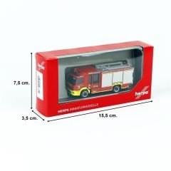 Herpa 097314 1/87 Ölçek Mercedes-Benz Atego, Kabinli İtfaiye Kamyonu, Sergilemeye Hazır Model Araç