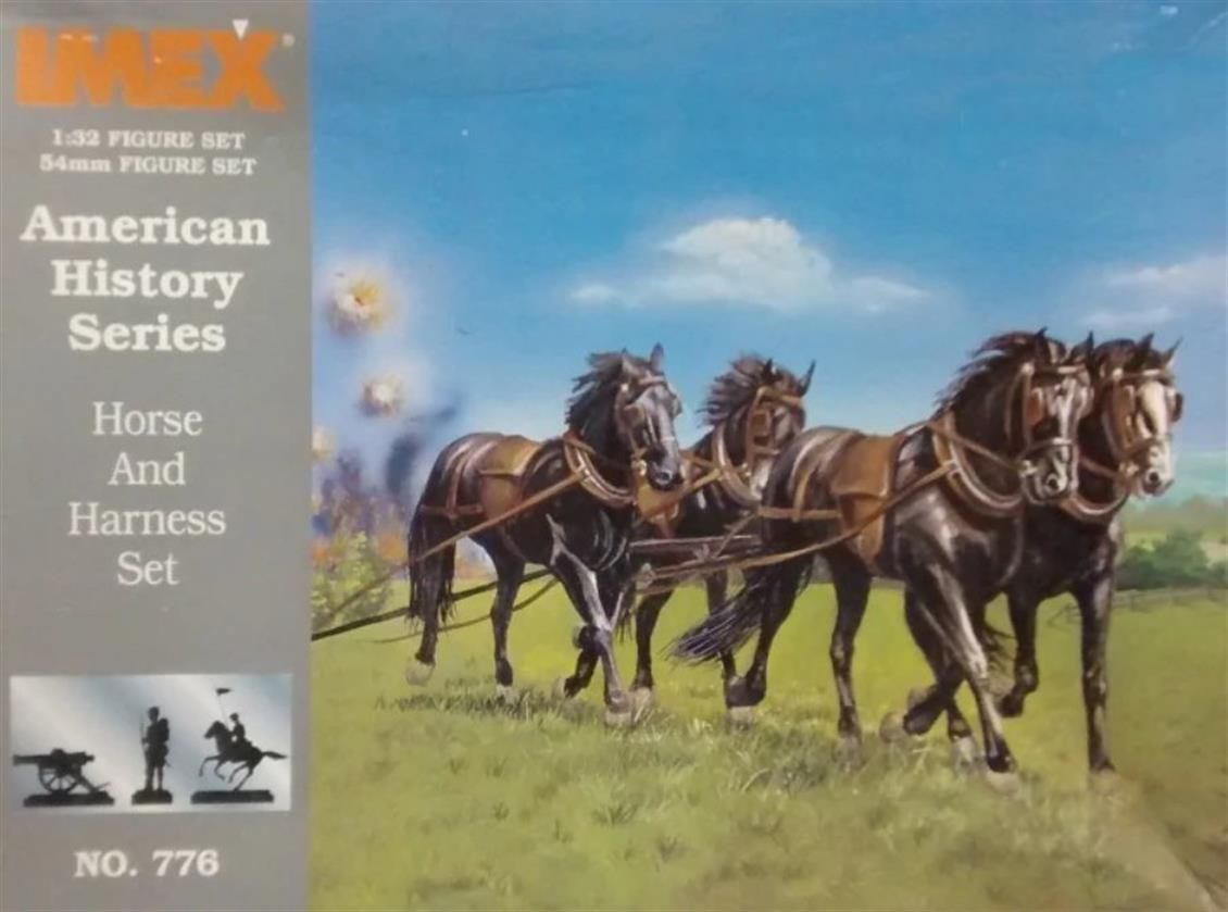 776 1/32 CONFED 4 HORSES & HARNESS